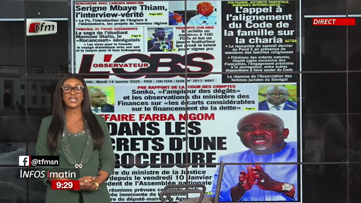 Unes de L'observateur & de Record - Infos Matin du 14 janvier 2025
