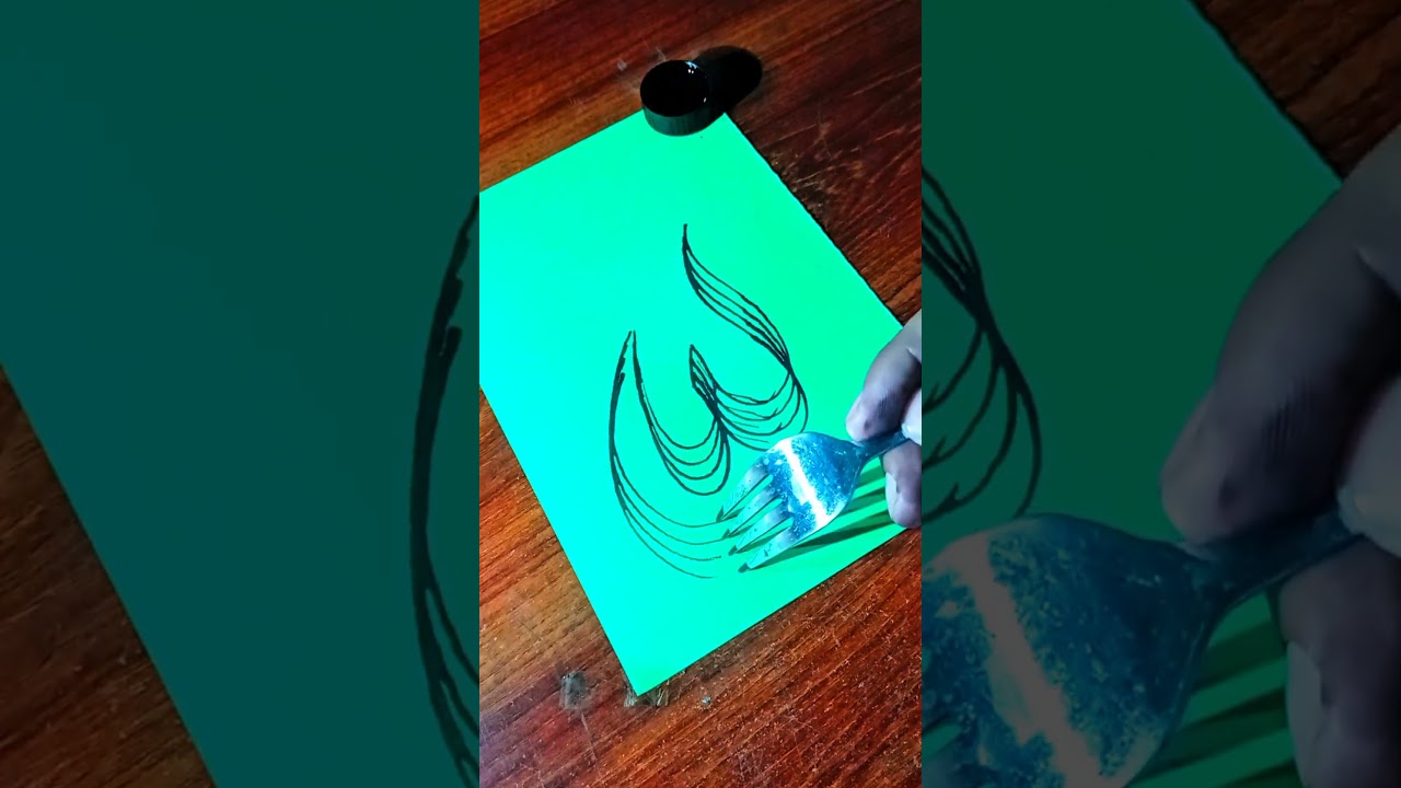 A Spoon Becomes Allah Name Art | Creative Arabic Lettering #Shorts