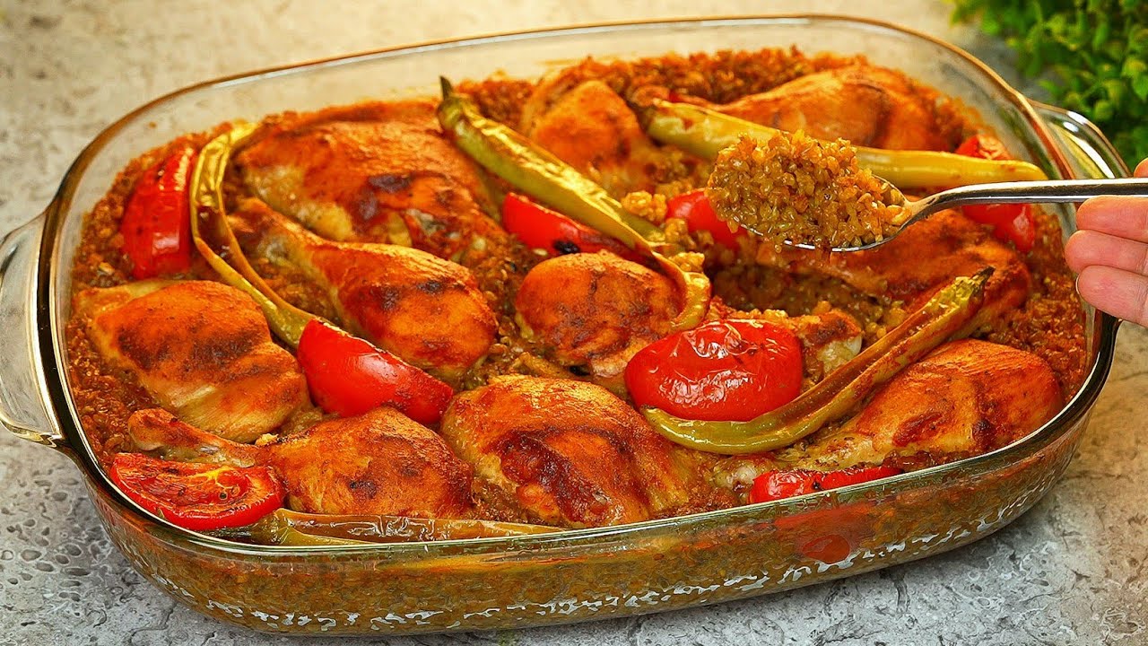 صينية فريك بالدجاج 🥘 وجبة شهية مغذية وسريعة والأهم لذيذة جدا جدا Freekeh casserole 