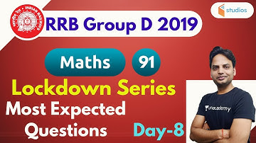 8:00 PM - RRB Group D 2019 | Maths by Suresh Sir | Most Expected Questions (Day-8)