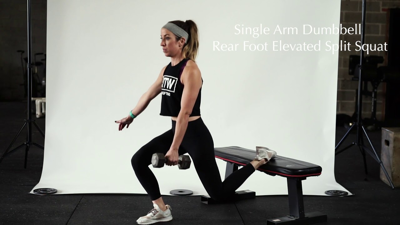 Single Arm Dumbbell Rear Foot Elevated Split Squat - YouTube