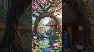 ✨ Life Inside a Tree? This Fantasy Scene Is Magical 🌸