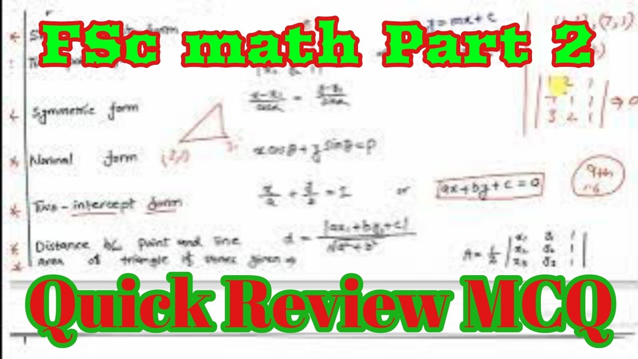 lec 4||Quick review FSc math part 2 ||Chapter 4||Fsc part 2 math MCQ ...