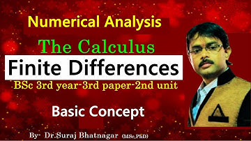 The Calculus of Finite Differences in hindi | Numerical Analysis | Operators-central differences
