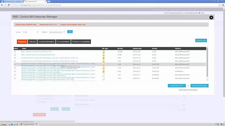 Cómo buscar e instalar el último Fix Pack disponible para Control-M Enterprise Manager
