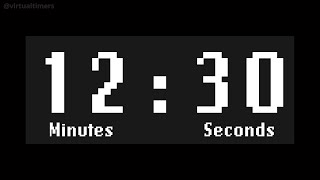 SILENT - Retro LCD - White - 12 Minutes and 30 Seconds Countdown with Time Markers / Chapters