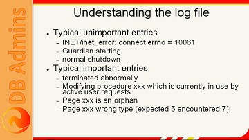 Firebird Training for DB Admins: 15: Log files and temp files