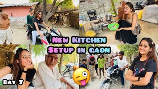 Ek Ladki ki Bike band hui to Pura gaon Chala aya thik karne 😝 Bindass Kavya ka new Kitchen in gaon