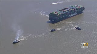 Crews Renew Efforts To Free Ever Forward From Chesapeake Bay