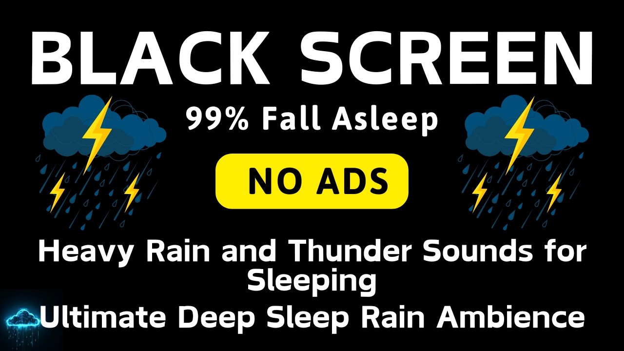 🔴 Звуки сильного дождя и грома для сна | Идеальная атмосфера дождя для глубокого сна