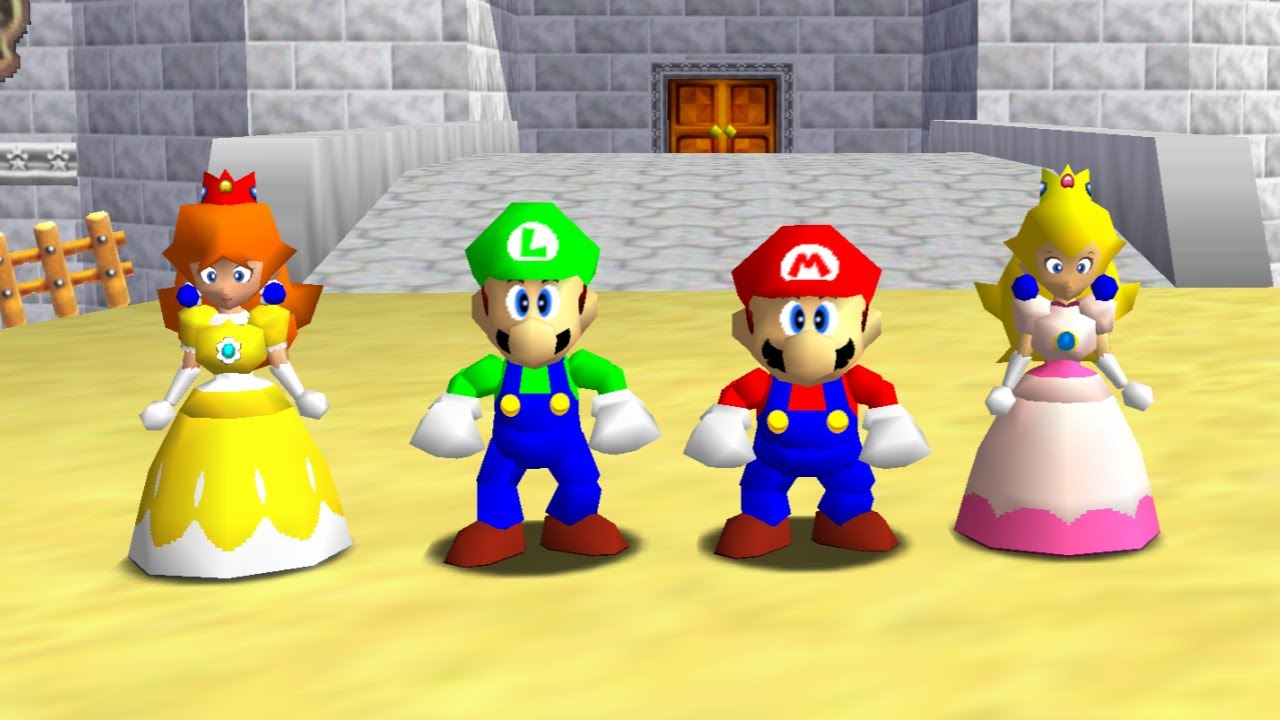 Super Mario 64 with 4 Players - 100% Full Game Walkthrough