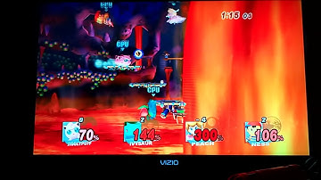 Super Smash Bros. Brawl Jigglypuff (CPU) VS Pokemon Trainer (CPU) VS Peach (CPU) VS Ness (CPU)
