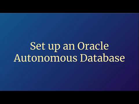 Set up an Oracle Autonomous Database