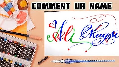 Ali Magsi Name Signature Calligraphy Status | How to Draw, Cursive Calligraphy with Cut Marker