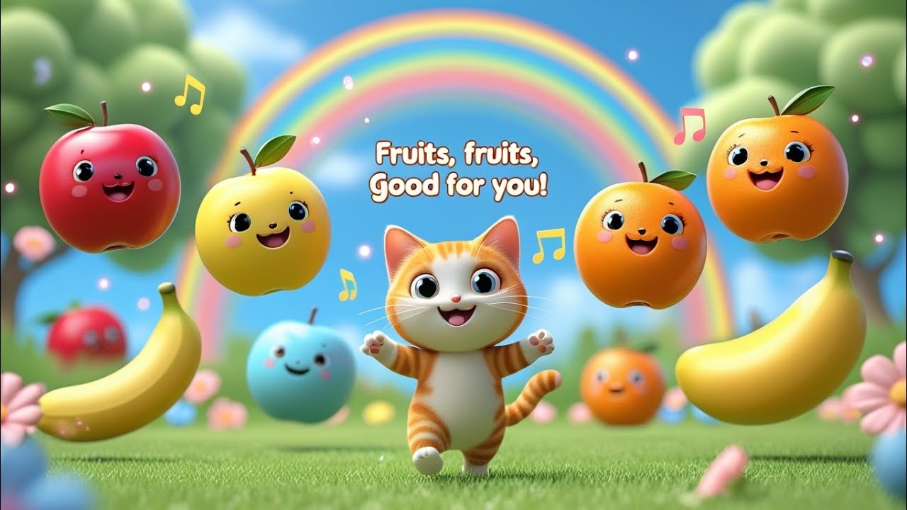Fruits Name | Colour Name | Alphabet | Fruit fruit good for you | Nursery rhyme video  