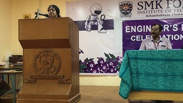 Dr.Ushaa Eswaran talking about the responsibilities of engineers to society