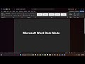 How to enable or disable dark mode in MS Word