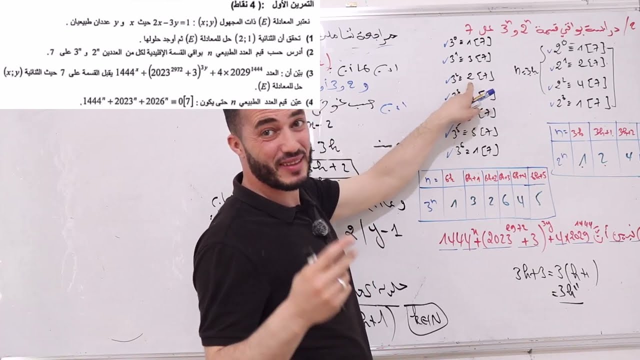 مراجعة شاملة في القسمة في z + موافقات |أفكار مهمة  | شعبة رياضيات  +تقني رياضي