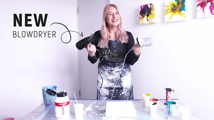 NEW Blowdryer😍! Different Result? Fluid painting Acrylic Pour with the Hot Setting