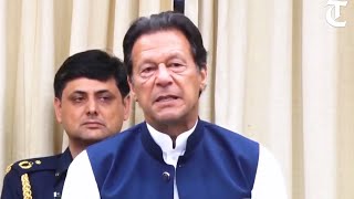 Pakistan PM Imran Khan addresses party leaders after President dissolves Parliament