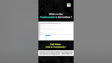 What are the Fundamentals in ServiceNow ?