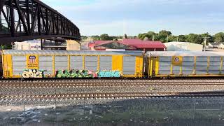 UP #7719 Lead’s The EB Intermodal Stack Train Through Hershey, NE 8/3/2025.