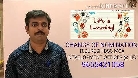 CHANGE OF NOMINATION by R. SURESH D.O 9655421058