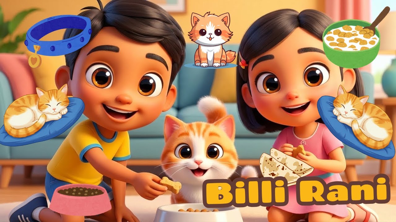 Cute Cat Song for Kids 😺 | Billi Rani Hindi Rhyme | Kahaani Kingdom 3D ...