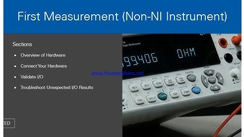 First Measurement Non NI Instrument (Video has been Taken from NI)