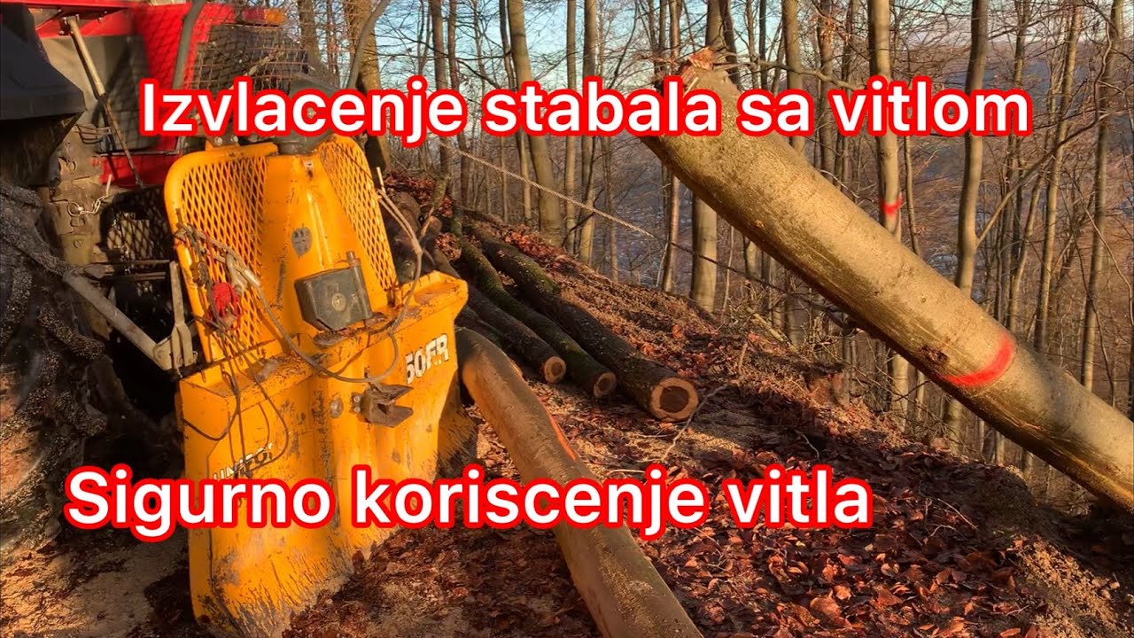 Izvlacenje stabala sa vitlom.Kako pravilno koristiti vitlo.Tehnike izvlacenja.Tutorial!