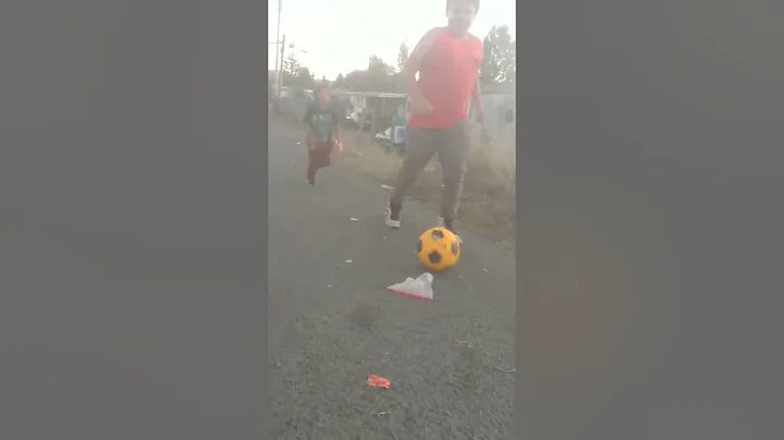 me and my friends playing soccer
