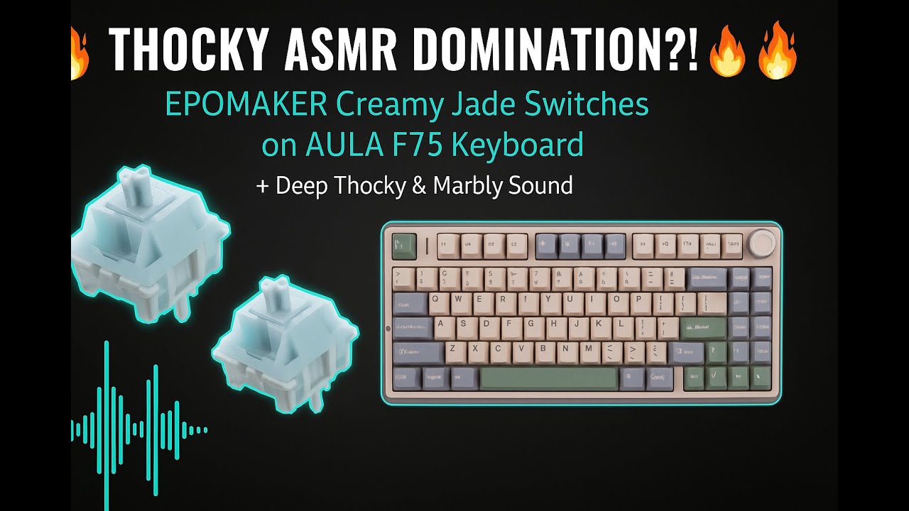 THOCKY! EPOMAKER Creamy Jade Sound Test on AULA F75 | Nice Thock
