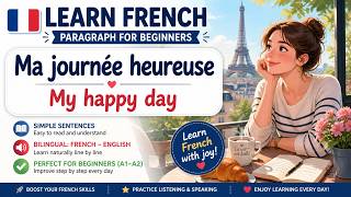 LEARN FRENCH paragraph for beginners: Ma journée heureuse | My happy day