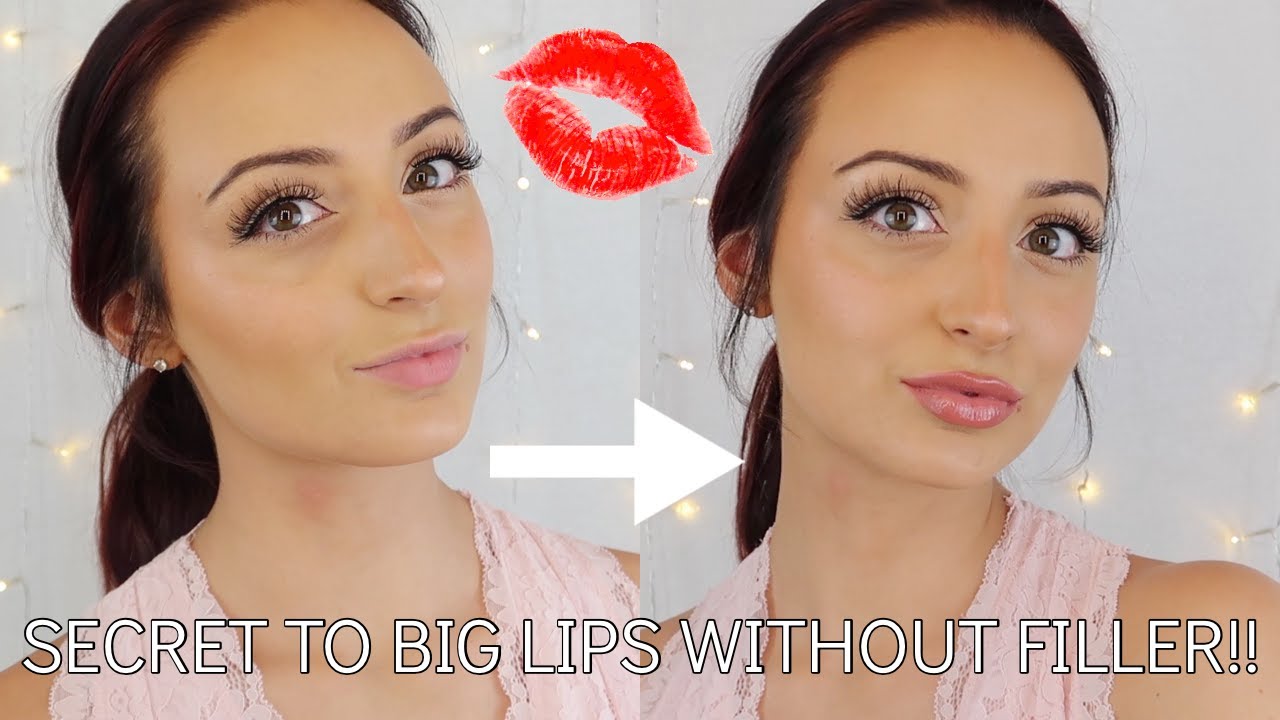 HOW TO MAKE YOUR LIPS LOOK BIGGER (WITH NO FILLER) | HOW TO FAKE BIG ...