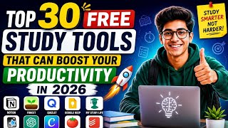 Top 30 Free Study Tools That Can Boost Your Productivity in 2026 📚⚡@Google @Microsoft @amazon