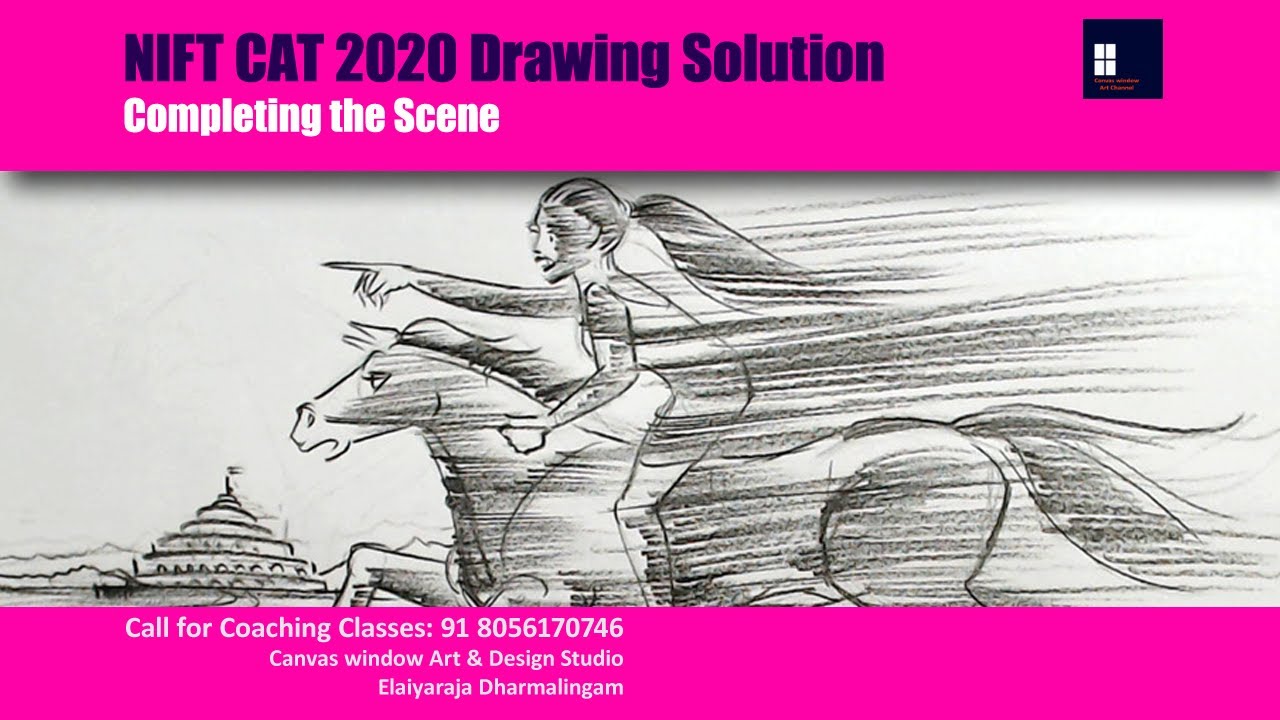 NIFT CAT 2020 Drawing Solution | Complete the Scene Using an Animal and a  Human Figure - YouTube
