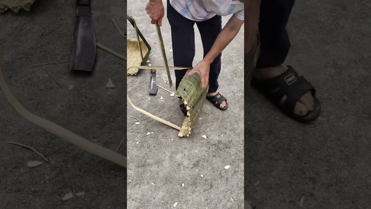 Bamboo weaving. Bamboo handicraft art by the artisan's hands. Top good videos 