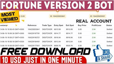 Fortune Version Over Bot for Free Download #derivbot #binary