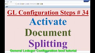 GL Configuration Steps # 34 Activate Document Splitting