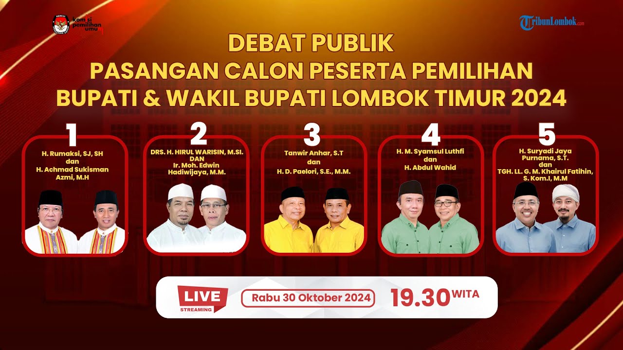 🔴FULL Debat Terbuka Pasangan Calon Bupati & Wakil Bupati Lombok Timur Tahun 2024