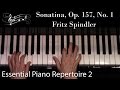 Sonatina, Op. 157, No. 1, Spindler (Intermediate Piano Solo) Essential Piano Repertoire Level 2