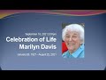 Marilyn Davis Memorial Service, September 18, 2021