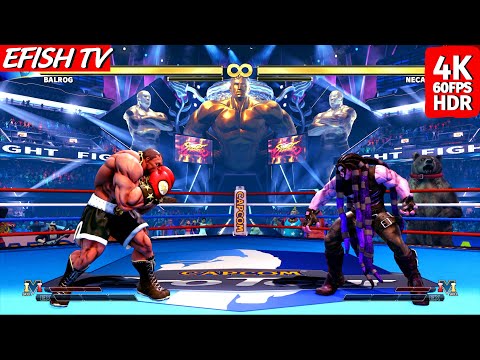 Balrog vs Necalli (Hardest AI) - Street Fighter V | 4K 60FPS HDR