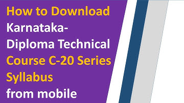 How to Download Karnataka Diploma Technical Course C20 Syllabus Copy from mobile #Diploma #Syllabus
