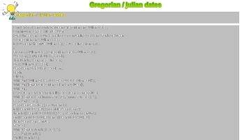 How to : Gregorian / julian dates