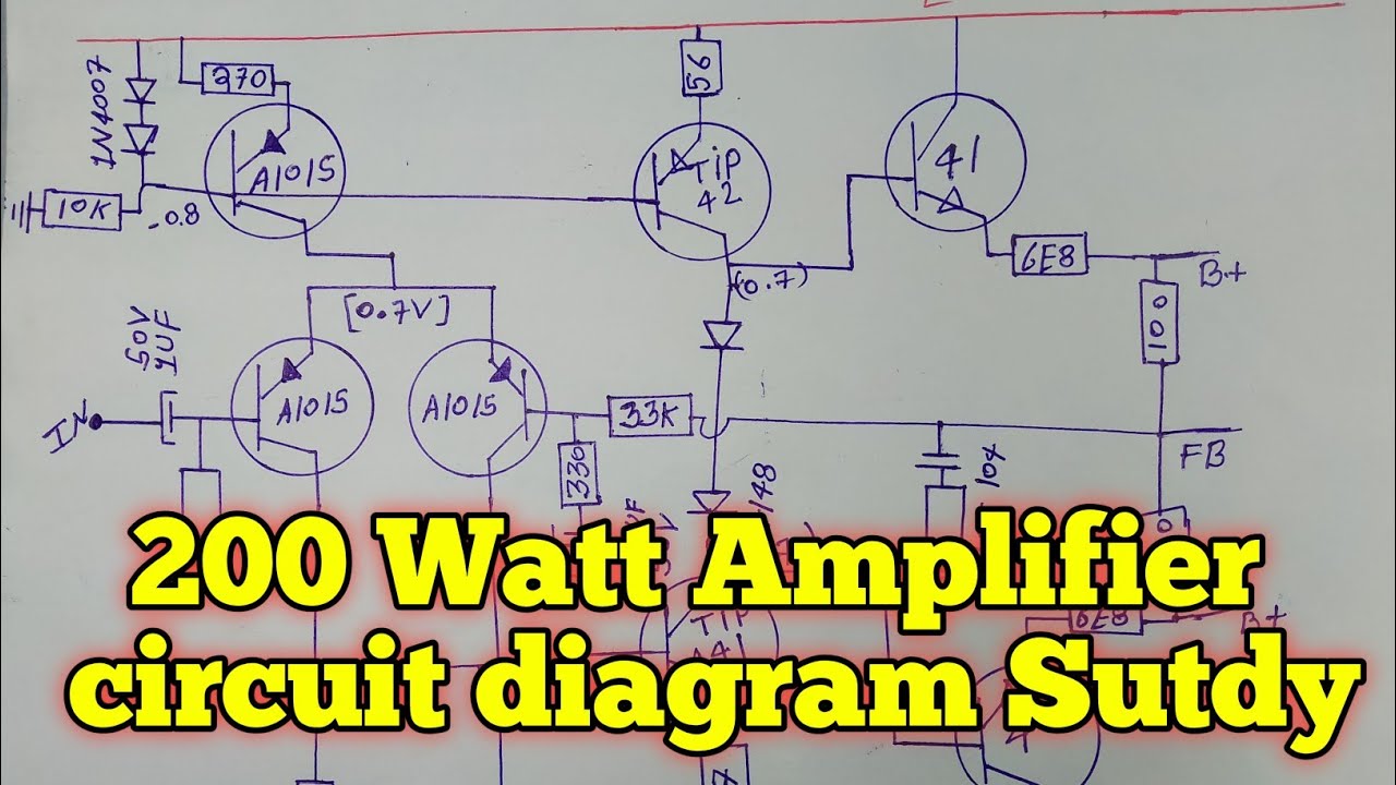 200 Watt Amplifier Circuit Study ,in Hindi Languages YouTube
