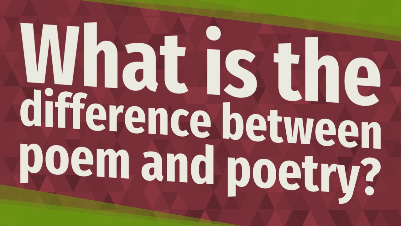 What is the difference between poem and poetry? - YouTube