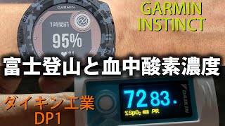 富士山登山の最中に、血中酸素濃度を測定してみた！　GARMiN INSTINCTと、ダイキン工業のDP1を使用したよ！
