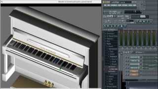 Blender 3D Piano playing midi music