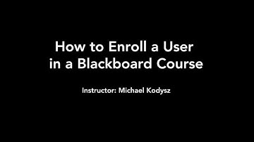 How to Add a User in a Blackboard Course